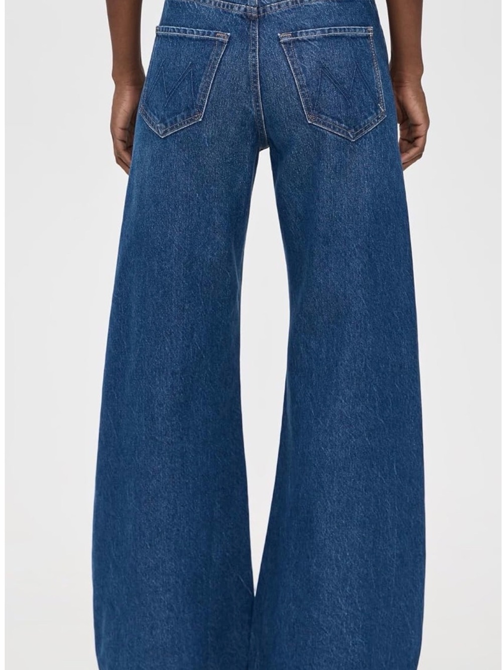 MOTHER High-Rise Wide-Leg Jeans - Dark Blue Denim - Picture 3 of 7